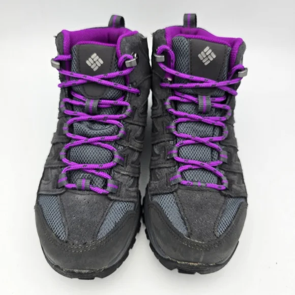 Columbia Crestwood Mid Waterproof Hiking Shoes, Graphite, Bright Plum, Women's 6 - Picture 3 of 16